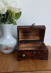 تصویر صندوقچه چوبی قفلدار براق111sch - ۲۰ سانت Sandoghche chobi