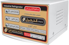 تصویر محافظ ولتاژ فلزی؛یخچال و فریزر نمودار کنترل دو خانه - 3500 وات 