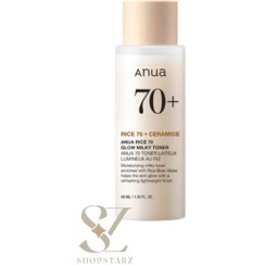 تصویر تونر برنج و سرامید آنوامدل 70+ | Anua Rice 70+ Ceramide Glow Milky Toner حجم 40 میل 
