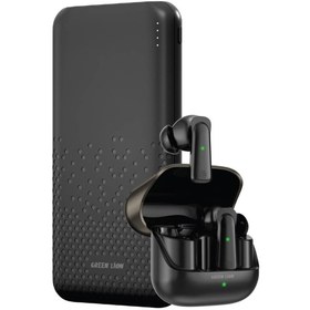 تصویر پاوربانک گرین مدل ROME ظرفیت ۱۰ هزار میلی‌آمپر به همراه هندزفری بلوتوثی 