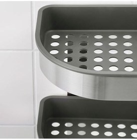 تصویر سبد دوش برونگود، استیل ضد زنگ، ۱۹x۵۸ سانتی‌متر برند ikea Brogrund Shower Basket, Stainless Steel, 19X58 cm