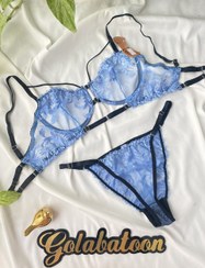 تصویر سوتین و شورت ست لباس زیر تورشیشه فنردار میسا - 75 ا Underwear Underwear