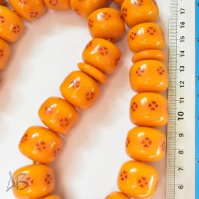 تصویر تسبیح سندلوس 33 دانه بودار کپسولی زرد درشت سایز 23 کد 823 آقابزرگ 