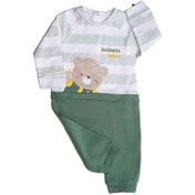 تصویر سرهمی نوزادی پسرانه نیلی سایز ۶ تا ۹ ماه طرح لاکی 