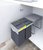 تصویر سطل زباله دو مخزنه پلاتین مدل 3633 ظرفیت ۴۰ لیتر 