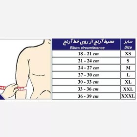 تصویر آرنج بند نئوپرن با پد سه لایه طب وصنعت 