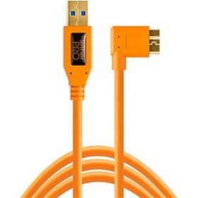 تصویر کابل یو اس بی Tether Tools USB 3.0 Type-A Male to Micro-USB Right-Angle Male Cable ( Orange) CU61RT15 