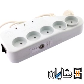 تصویر محافظ 5 راهی لوازم صوتی تصویری بدون ارت کاوه‌ با کابل 2.5 متر Kaveh 5-way Without earth audio/video equipment protector with 2.5 meter cable