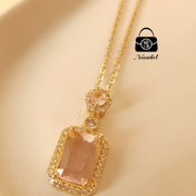 تصویر گردنبند مه صورتی 