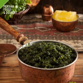 تصویر کنسرو سبزی قورمه سرخ شده گیلانی 460 گرم Gilani fried ghormeh sabzi herbs canned 460 gr