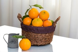 تصویر سبد میوه دسته دار حصیری 