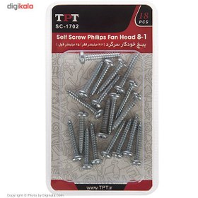 تصویر مجموعه 18 عددی پیچ خودکار تی پی تی مدل SC-1702 TPT SC-1702 Self Screw Pack Of 18 PCS