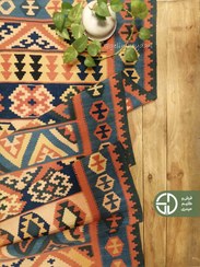 تصویر گلیم دستباف 2متری مدل قشقایی صادراتی کد 137823 Qashqai kilim