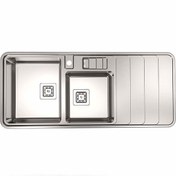 تصویر سینک ظرفشویی استیل البرز مدل 856 توکار دو لگن 