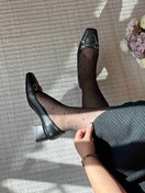 تصویر کفش کالج زنانه پاشنه‌دار مشکی مجلسی | مدل شیک و راحت مناسب استایل رسمی shoes