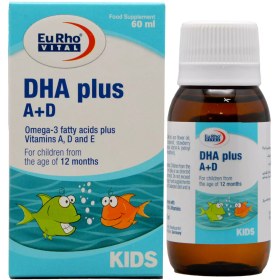 تصویر قطره خوراکی دی اچ ای پلاس آ د یوروویتال 60 میلی لیتر Eurhovital DHA Plus A D Drops 60 ml