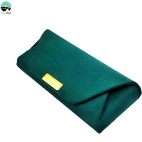 تصویر جلد عینک مخملی سبز یشمی 