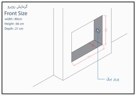 تصویر شومینه برقی LCD طول 80 سانتی متر 80 cm long LCD electric fireplace