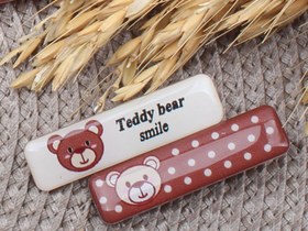 تصویر گل سر انبری خرس تدی (2 عددی) 