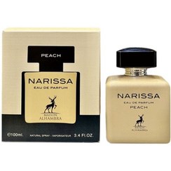 تصویر عطر ادکلن ادوپرفیوم زنانه الحمبرا مدل نارسیسو پیچ narissa peach حجم 100 میل رایحه نارسیسو پودری narissa peach