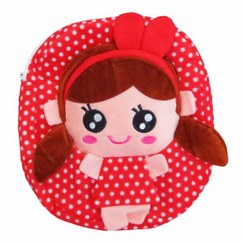 تصویر کوله پشتی عروسکی مهدکودکی طرح دختر تل دار 