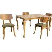 تصویر میز و صندلی ناهارخوری ۴ نفره گالری چوب آشنایی مدل minfili-Mehr4 