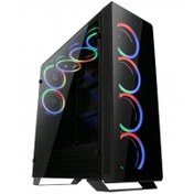 تصویر کیس کامپیوتر مستر تک T500 RGB Mid Tower مشکی Master Tech T500 RGB Mid Tower Black Computer Case