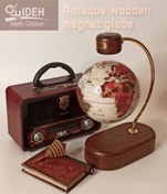 تصویر کره زمین مغناطیسی سایز ۱۴ با پایه چوبی 