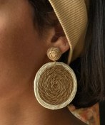 تصویر گوشواره حصیری دایره ایی ضد حساسیت / ست با لباس های ساحلی 