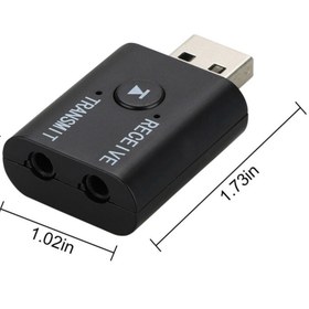 تصویر دانگل گیرنده و فرستنده صدای بلوتوث TR6 ا Bluetooth Transmitter Receiver 2-in-1 Adapter TR6 Bluetooth Transmitter Receiver 2-in-1 Adapter TR6
