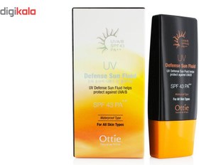 تصویر ژل ضد آفتاب رنگی اوتی SPF 43 مدل Defense Sun Fluid ‌مناسب انواع پوست‌ حجم 50 میلی‌لیتر 