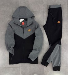 تصویر ست سویشرت شلوار نایک TECH 2025 مردانه رنگ مشکی و طوسی سایز XL 