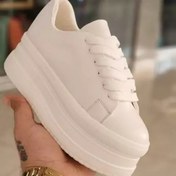 تصویر کتانی زنانه ونس لژدار چرم سفید و مشکی 