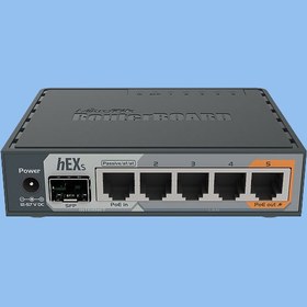 تصویر روتر شبکه 5 پورت میکروتیک مدل hEX S RB760iGS hEX S RB760iGS 5port Gigabit Ethernet Router