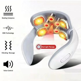 تصویر ماساژور گردن مدل Vibration EMS Heating 2024 