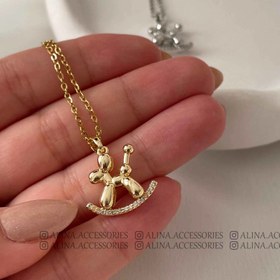 تصویر گردنبند استیل سگ بادکنکی 