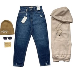 تصویر شلوار جین زنانه ترک برند منگو مام استایل d462 