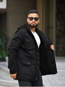 تصویر کاپشن مردانه مشکی MARTİNO LİFE | 108 اورجینال 