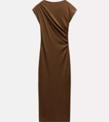 تصویر لباس میدی زنانه زارا DRAPED MIDI DRESS 