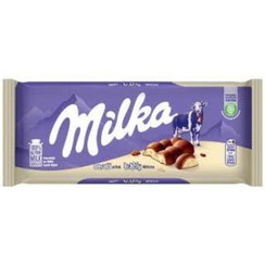 تصویر شکلات تخته ای میلکا مدل سفید حبابدار Milka Bubbly White وزن 100 گرم 