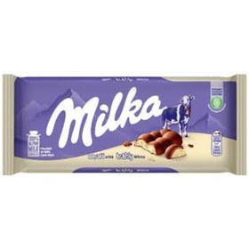 تصویر شکلات تخته ای میلکا مدل سفید حبابدار Milka Bubbly White وزن 100 گرم 