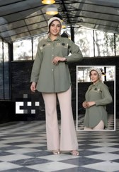 تصویر مانتو کوتاه کتان گلدوزی شده سایز۲Xl 