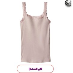 تصویر تاپ کبریتی یقه گیپور اسمارا صورتی کمرنگ 