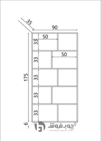 تصویر قفسه کتاب mdf مدل L850 