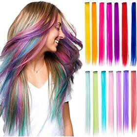 تصویر اکستنشن مو رنگی ساده ا Simple colored women's hair extensions Simple colored women's hair extensions
