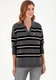 تصویر پلیور زنانه خاکستری تیره یو اس پولو 