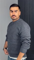 تصویر نام محصول : بافت یقه گرد فری سایز رنگ زغالی 