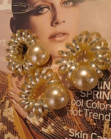 تصویر کش سیم تلفنی مرواریدی کد ۳۱۱۱ Telephone wire hair band