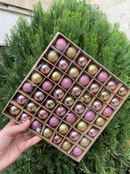 تصویر آویز درخت کریسمس طرح گوی مینیاتوری مجموعه ۳۶ عددی 