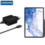 تصویر شارژر، کابل شارژ و آداپتور اصلی تبلت سامسونگ Samsung Galaxy Tab S8 – X700 